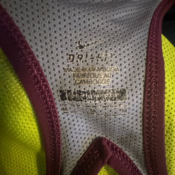 Nike Dri-FIT Yellow and Maroon Tank Size: M - Picture 4 of 4